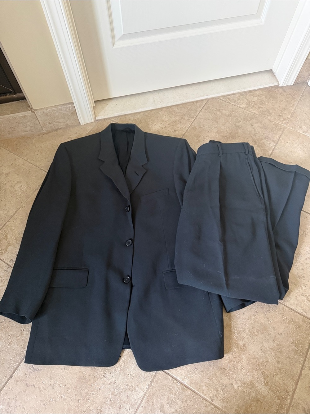 Kenneth Cole Men's Black Suit Jacket and Trousers